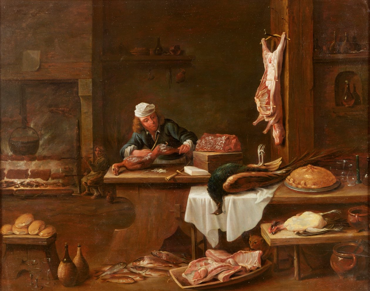 Køkken i et hollandsk palæ af David Teniers the Younger