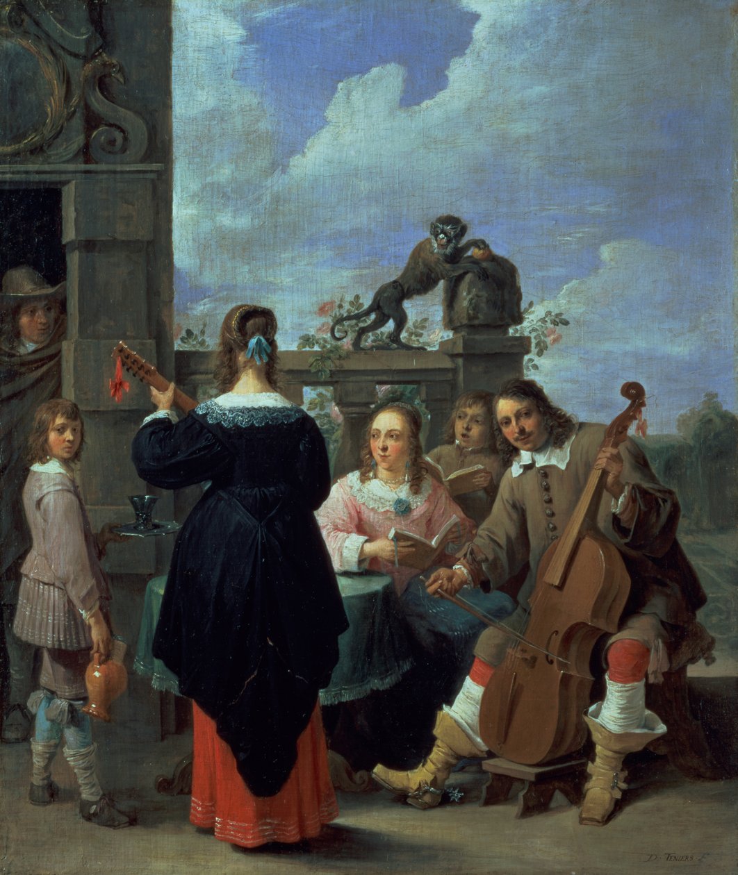 Kunstneren og hans familie i koncert (panel) af David Teniers the Younger