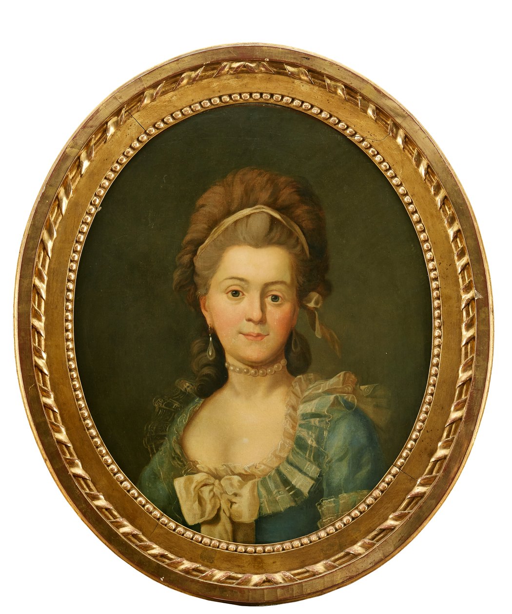 Portræt af ukendt kvinde i nationaldragt, portrætteret omkring 1780 af David von Kraffts