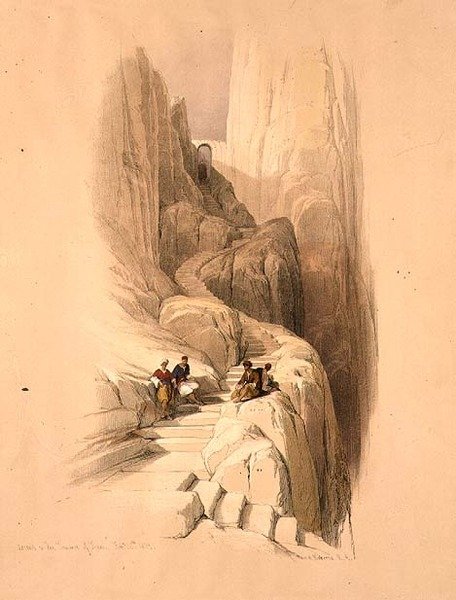 Ascent to the Summit of Sinai, 20. februar 1839, plade 115 fra bind III af 