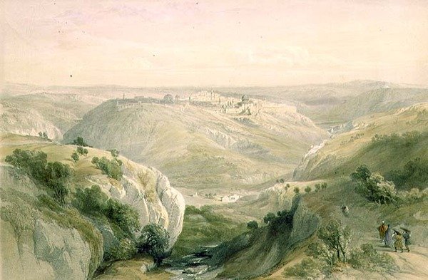 Jerusalem fra syd, 12. april 1839, plade 10 fra bind I af 