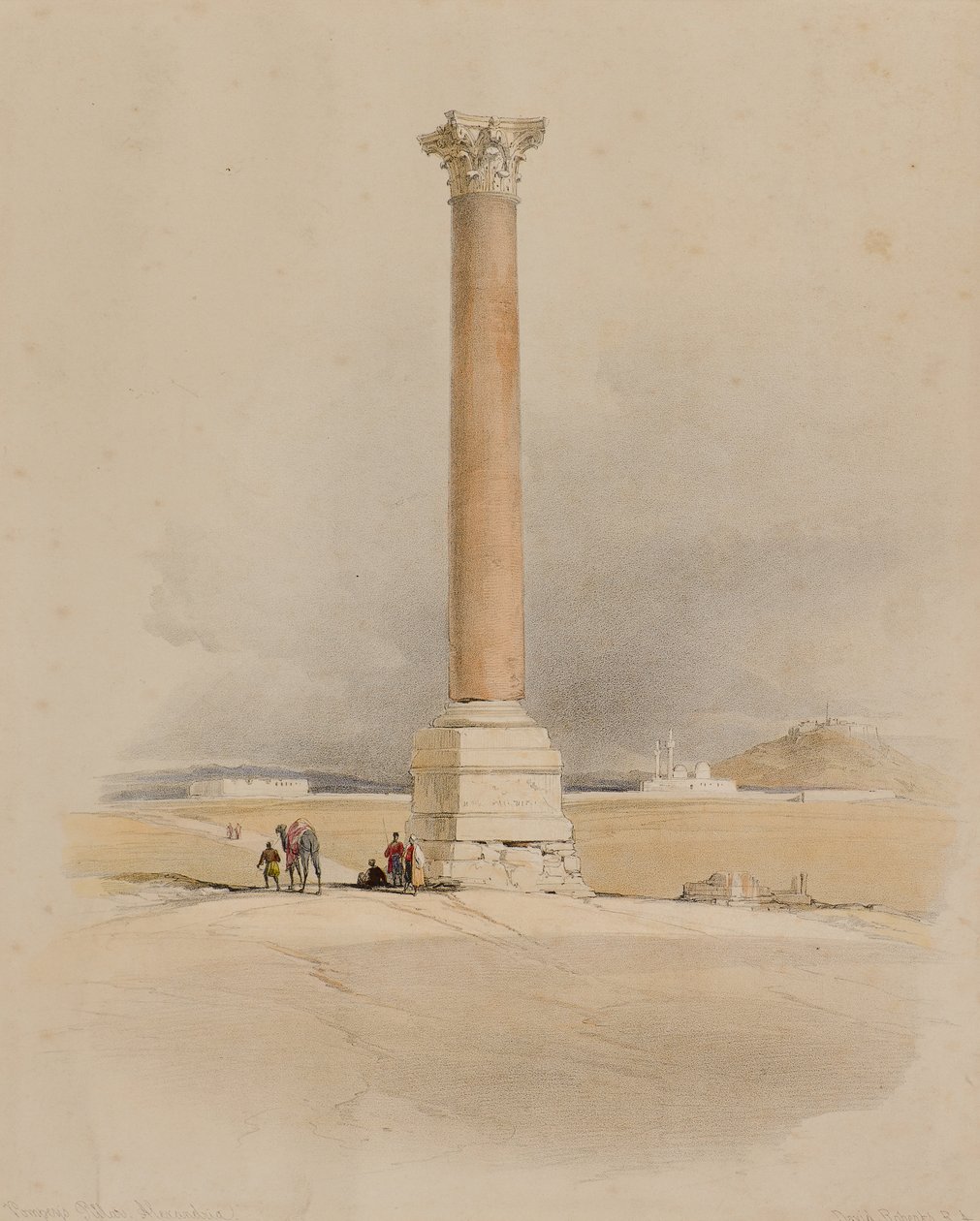 Pompeys søjle, Alexandria af David (after) Roberts