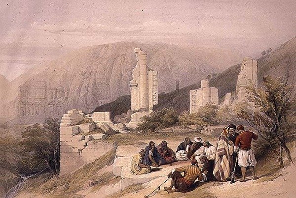 Rester af en triumfbue i Petra, 8. marts 1839, plade 100 fra bind III af 