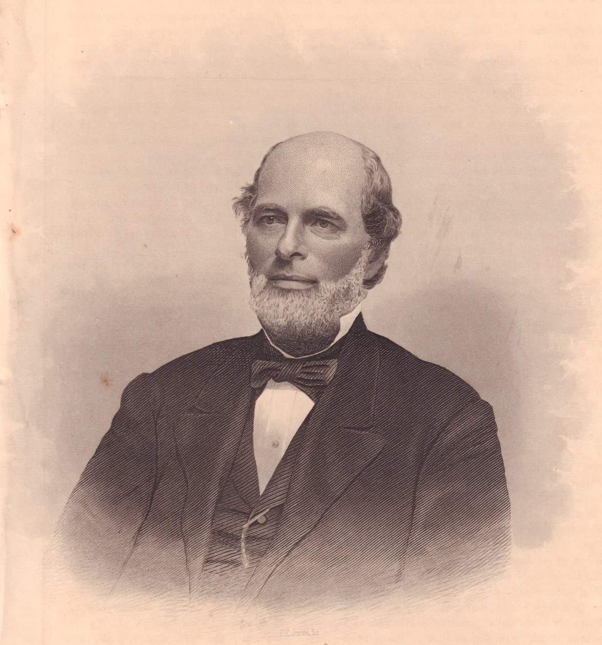 Portræt af den amerikanske politiker George T Cobb (1813-1870), gravering af FE Jones fra ladies Repository, USA, omkring 1870 af John Ward Dunsmore