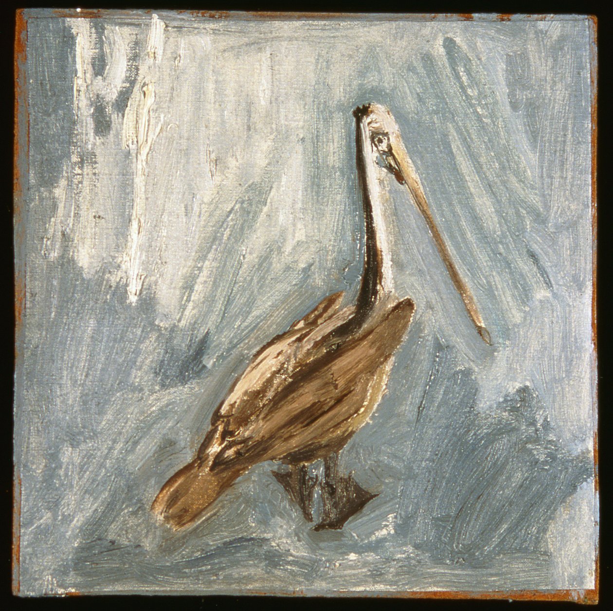 Pelican (olie på lærred om bord) af David Alan Redpath Michie