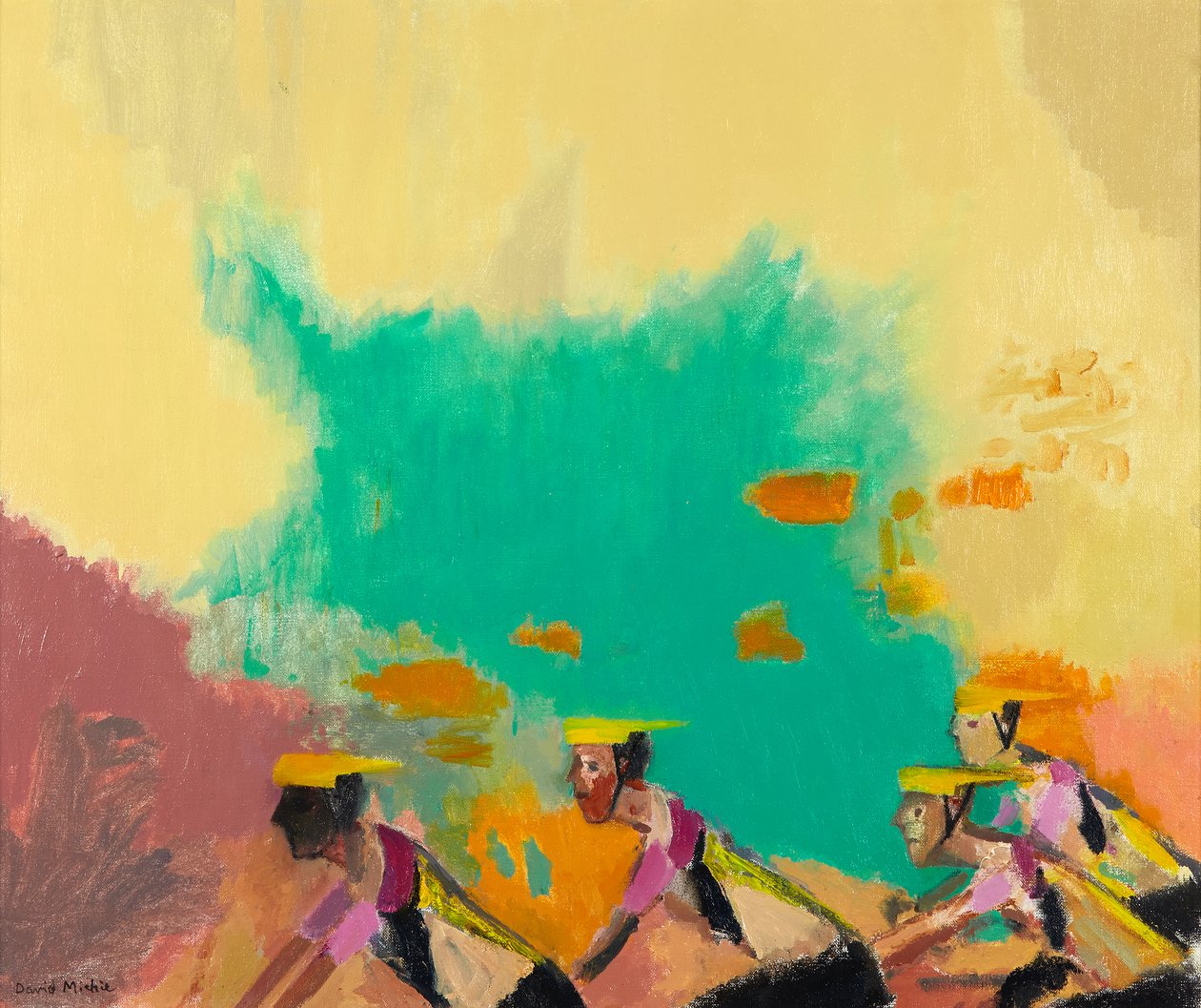 The Cyclists, ca. 1997-98 (olie på lærred) af David Alan Redpath Michie
