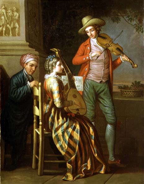 A Neapolitan Music Party, ca. 1775 (olie på lærred) af David Allan