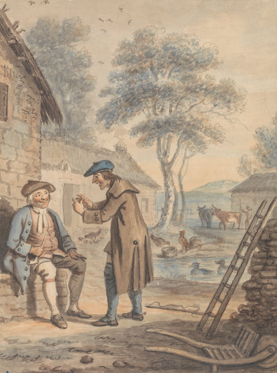 Symon Breaks the News to Glaud: Design nummer 3 til The Gentle Shepherd af David Allan