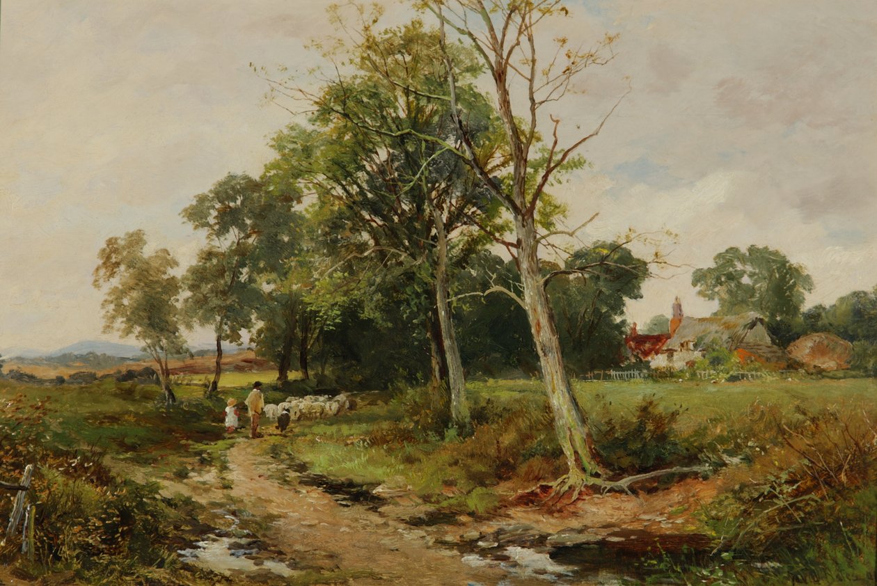A Worcestershire Lane Scene, ca. 1904 af David Bates