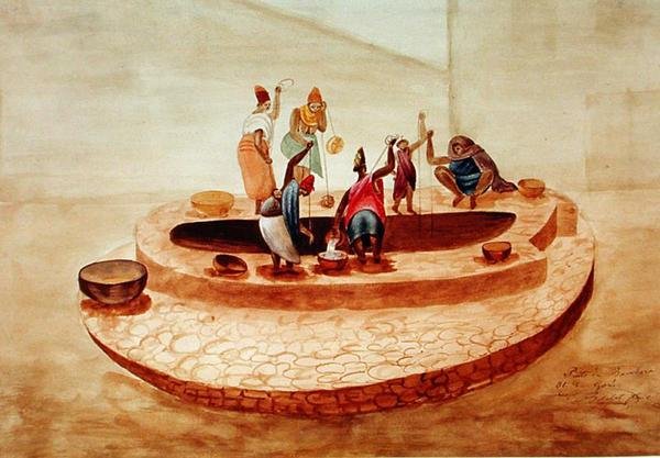 Sorte kvinder ved Bambara-brønden på Goree Island, fra Boilats beretning om hans rejse til Joal af David Boilat