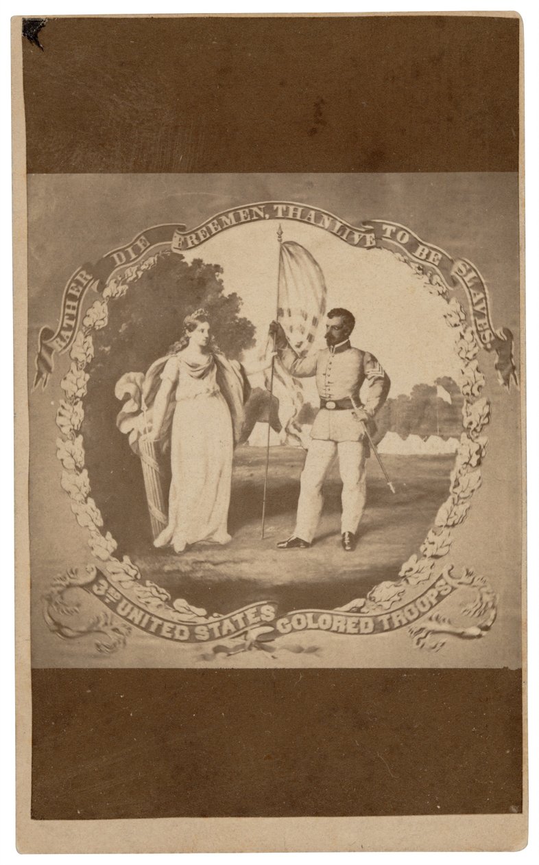 "Hellere dø som frie mænd end leve som slaver",ca. 1864 (tryk) af David Bustill Bowser