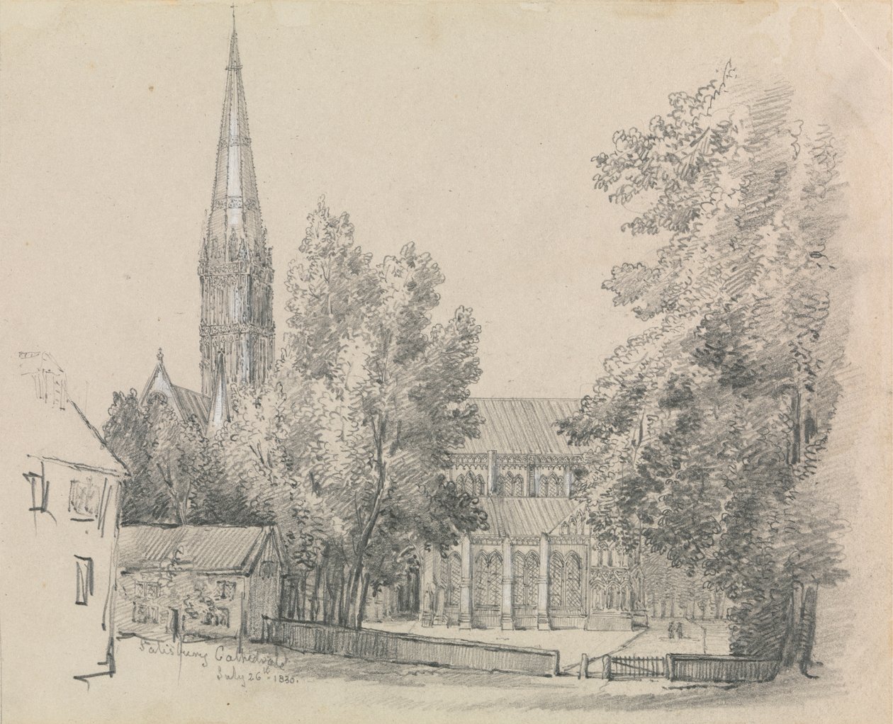 Udsigt over Salisbury Cathedral af David Charles Read
