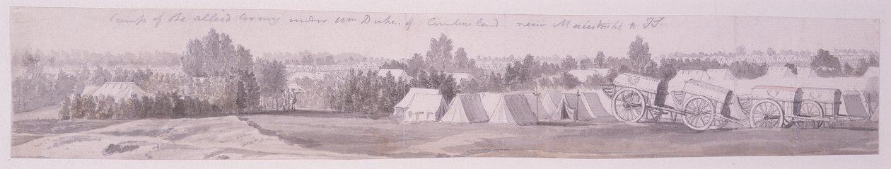 Landskab med figurer og en vogn (grafit, pen og blæk og wc på papir) af David Charles Read