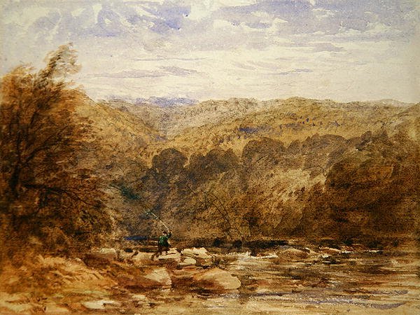 En Derbyshire-flod af David Cox