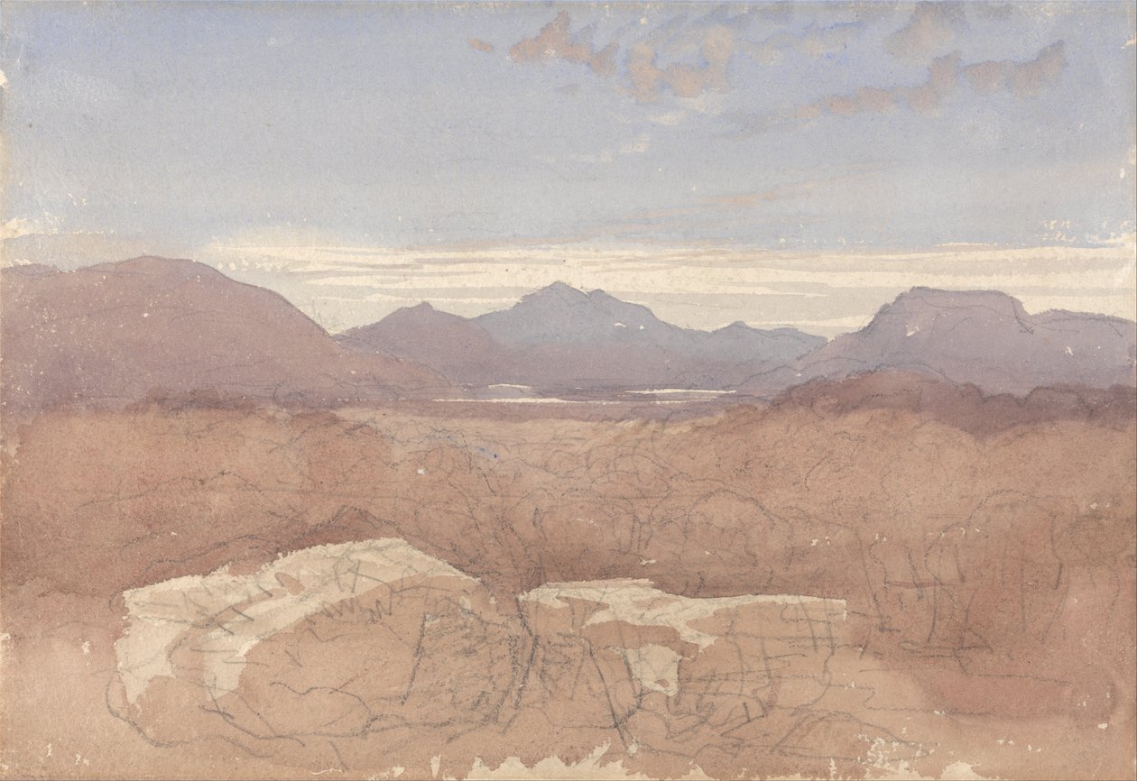 En bjergrig udsigt, Nordwales af David Cox