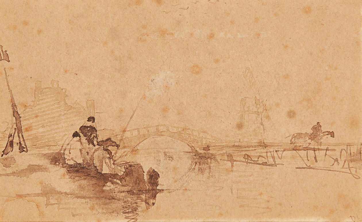 Indbringelse af fangsten (blæk og vask) af David Cox