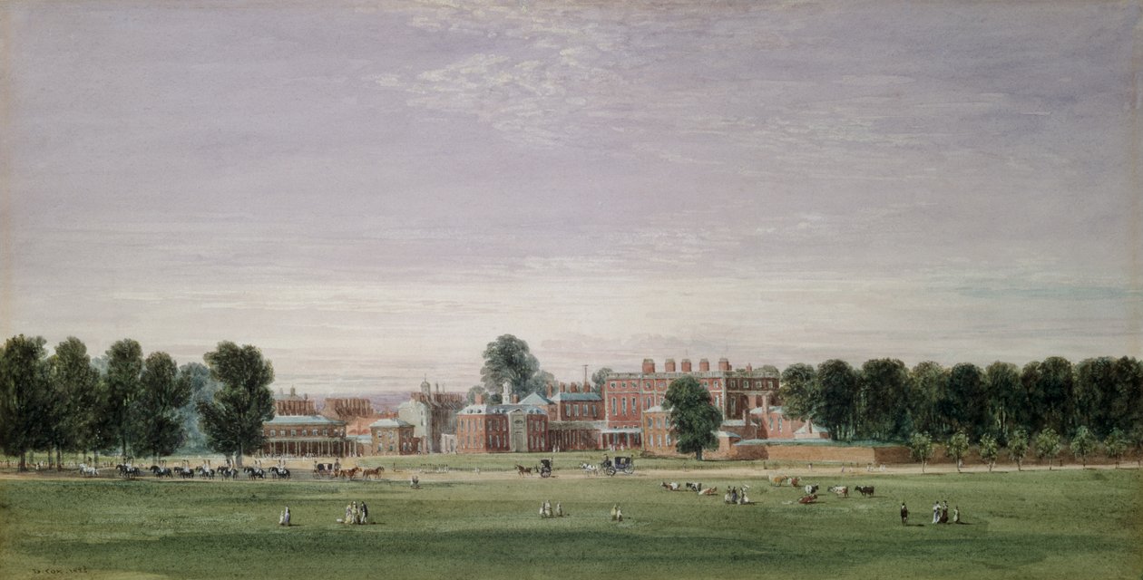 Buckingham House fra Green Park, 1825 af David Cox