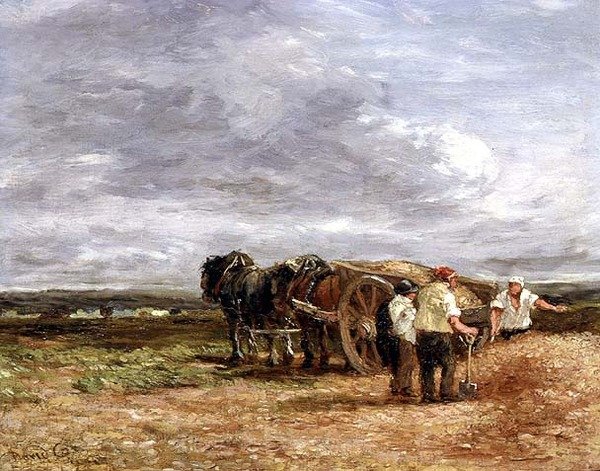 Carting Shingle (olie på panel) af David Cox
