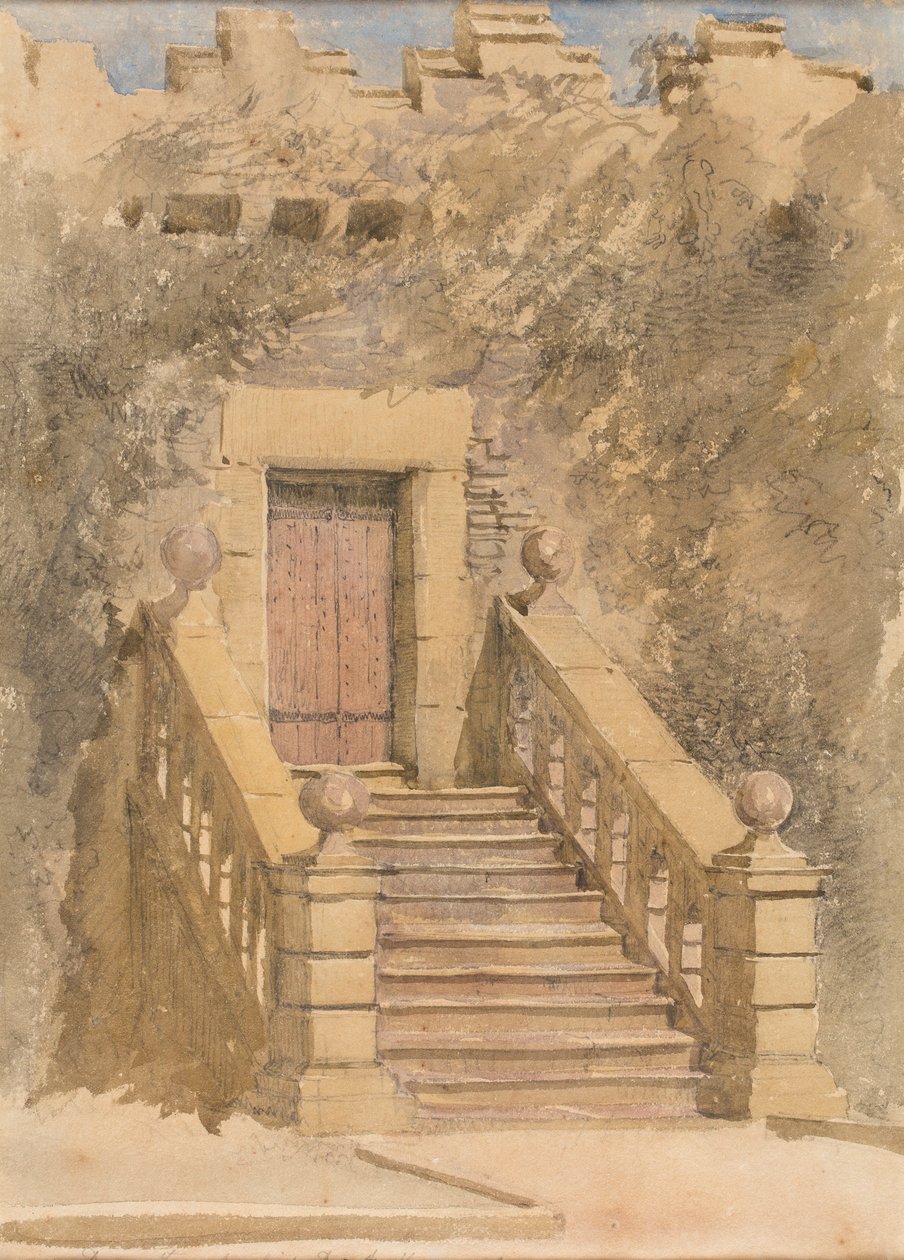 Døråbning ved Haddon Hall, ca. 1845 (akvarel og blyant på papir) af David Cox
