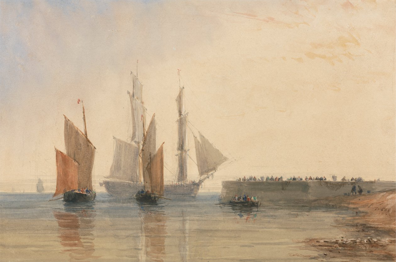 Indgang til Calais havn af David Cox