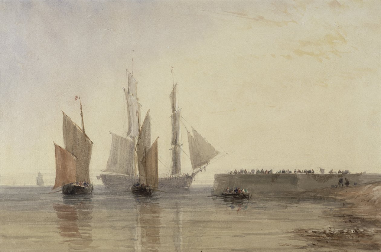 Indgang til Calais havn af David Cox