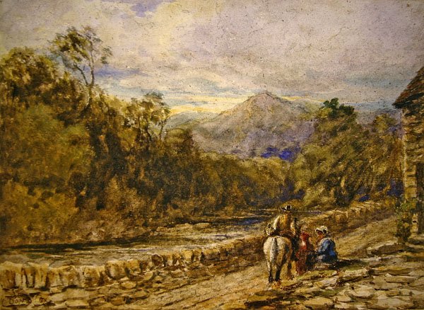 Going to Market (akvarel på papir) af David Cox