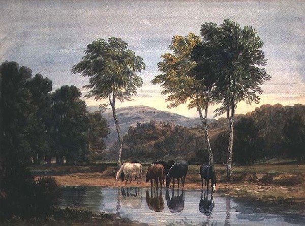 Goodrich Castle (akvarel på papir) af David Cox