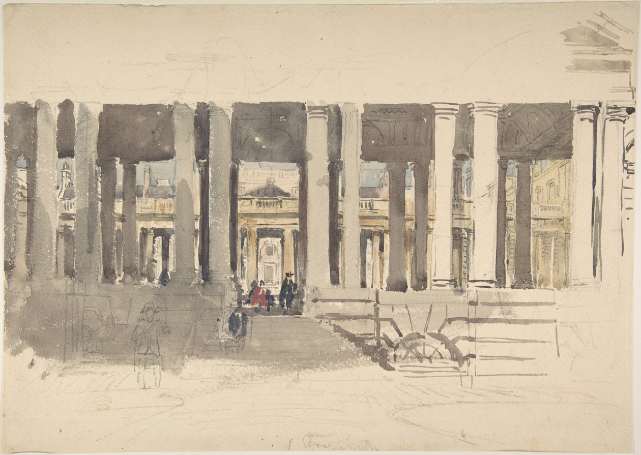Greenwich Hospital (forsiden); Studie af en bygning (bagsiden) af David Cox