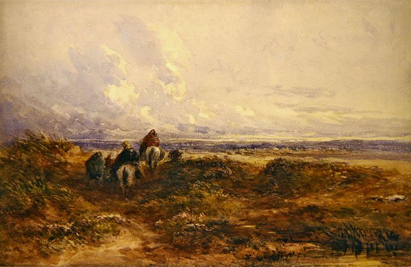 Gypsies Crossing a Moor (akvarel på papir) af David Cox