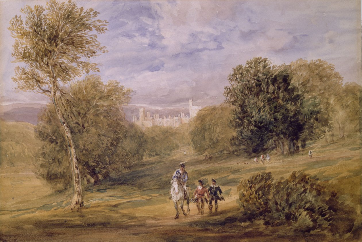 Haddon Hall fra parken, 1831 af David Cox