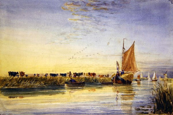 Høpramme på Schelde af David Cox