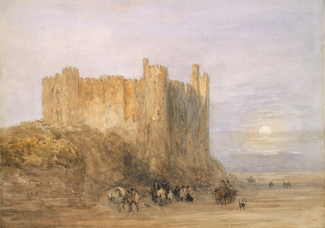 Laugharne Castle, 1849 (wc på papir) af David Cox
