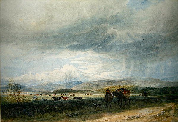 Ludwea Meadows (akvarel på papir) af David Cox