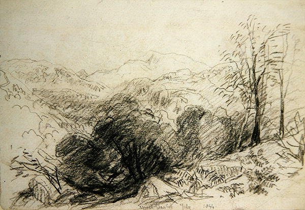 Moel Siabod (kridt på papir) af David Cox