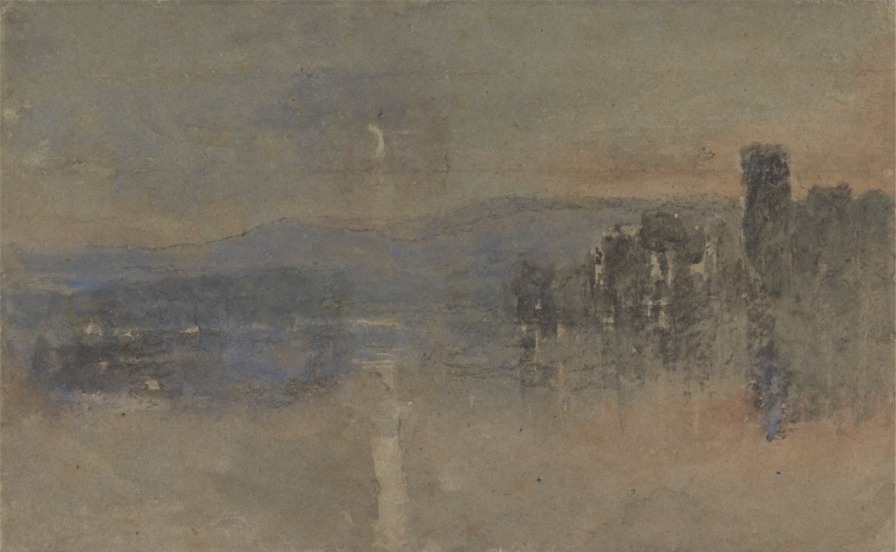 Måneskinslandskab af David Cox