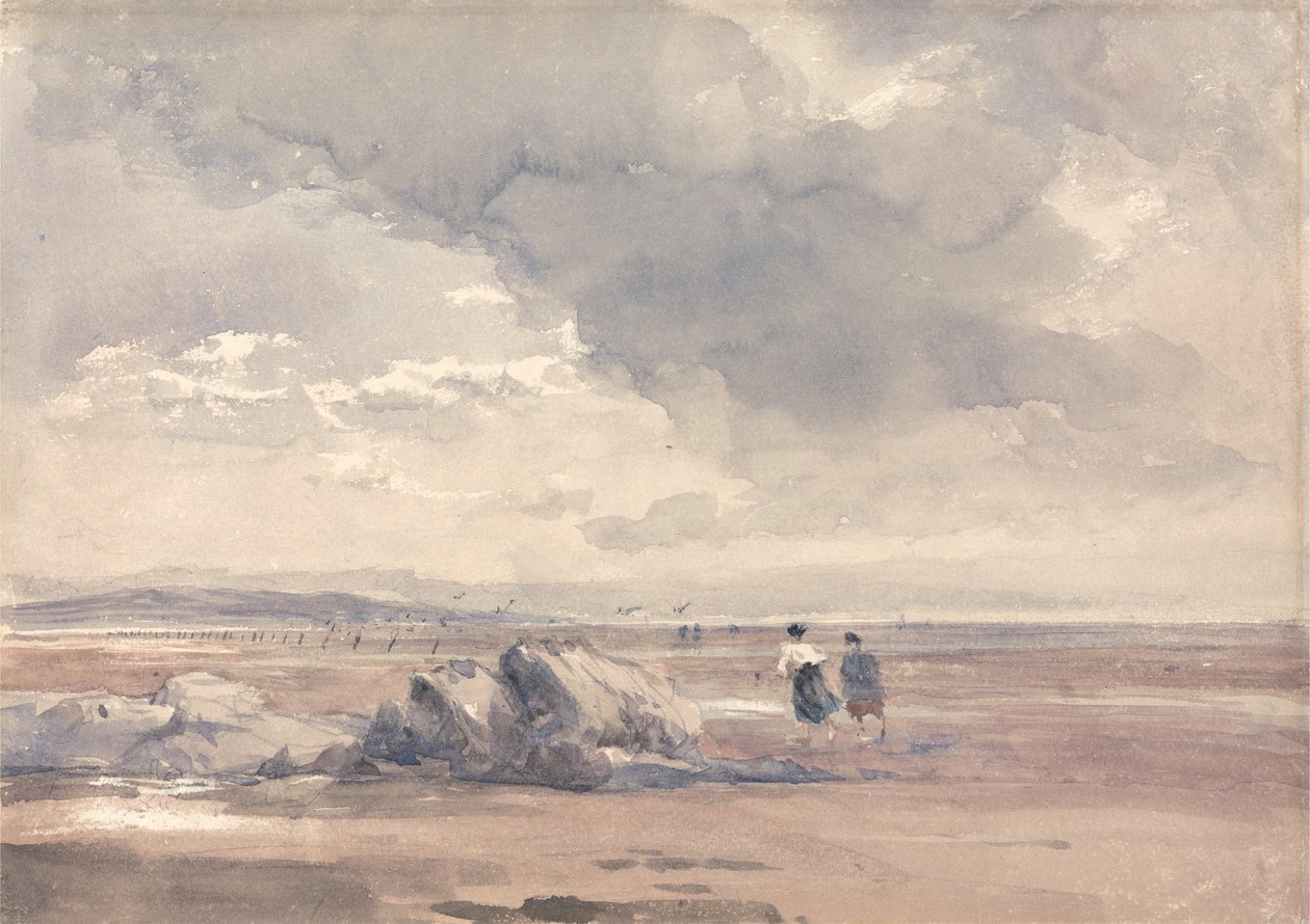 På Lancaster Sands, ved lavvande af David Cox