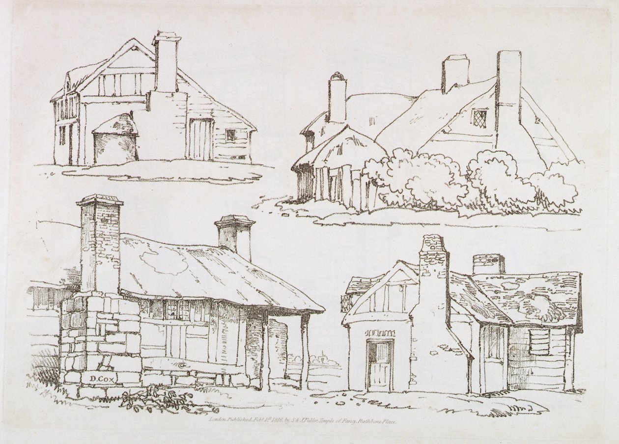 Plade 3 fra Progressive Lessons on Landscape for Young Beginners, 1816 (blød jordætsning) af David Cox