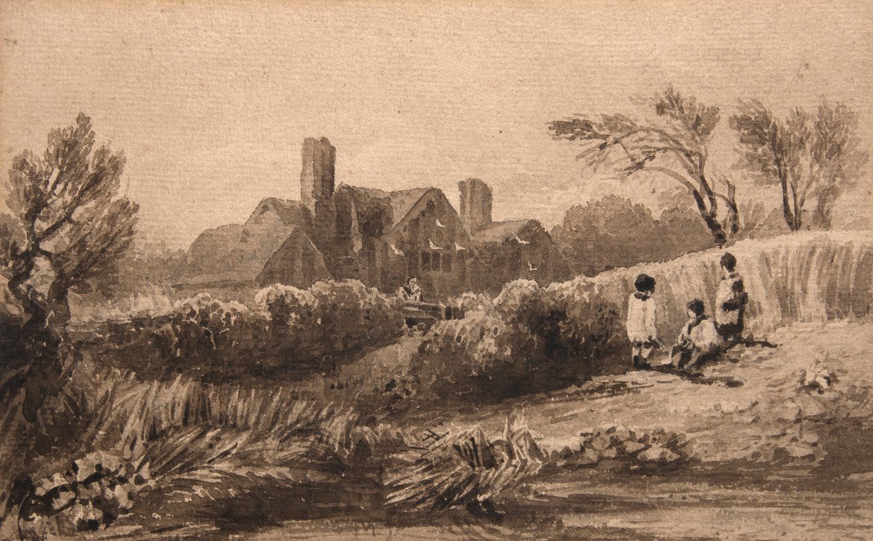 Selly Hill Farm (akvarel) af David Cox