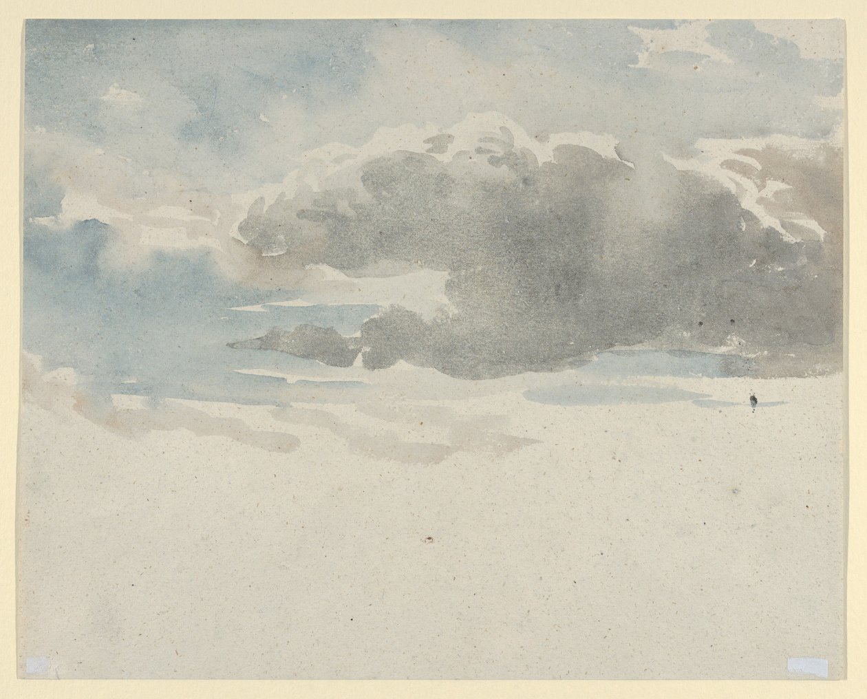 Skystudie (recto). Studie af en hyldebusk ved et hegn (verso) af David Cox