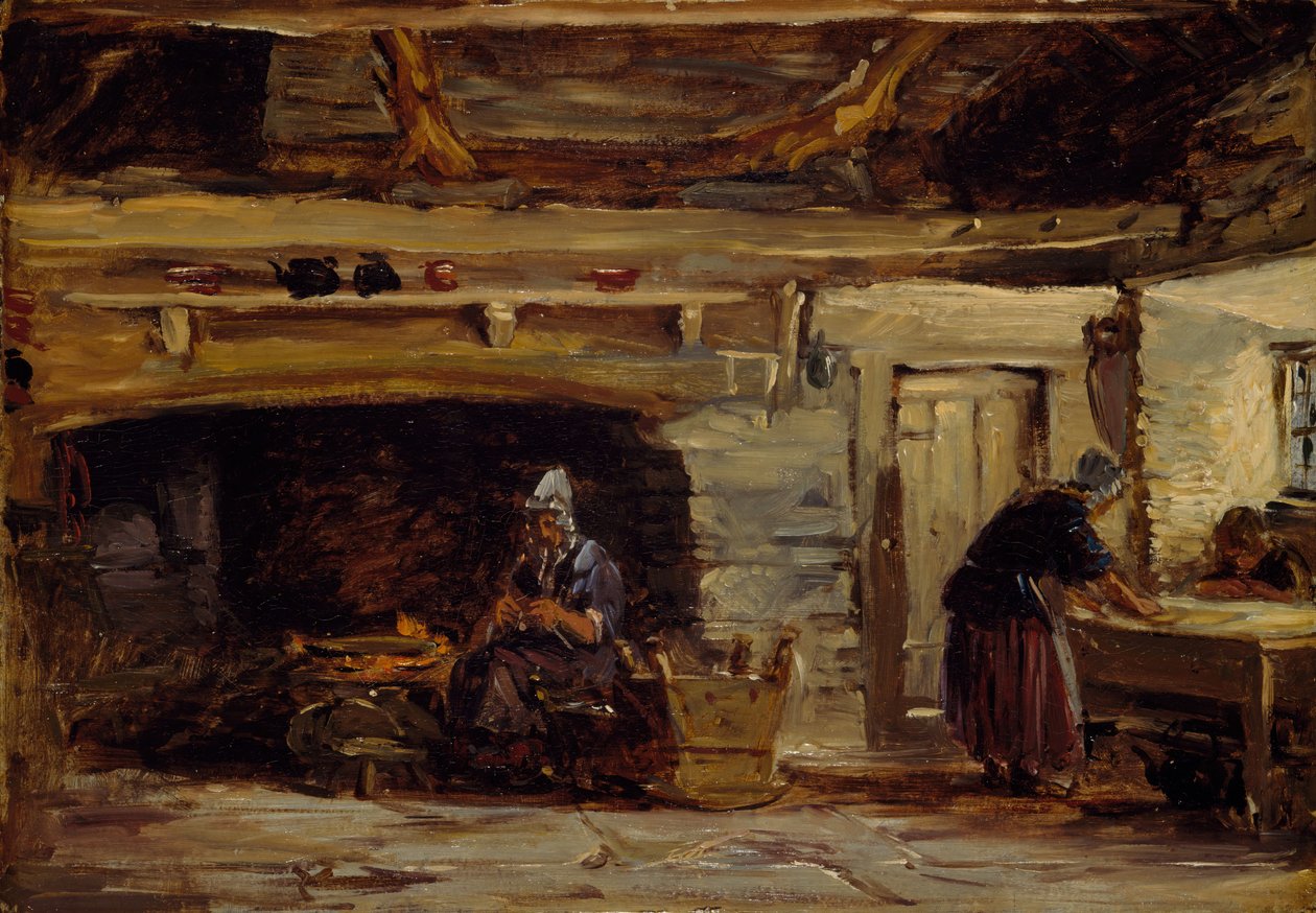 Sommerhusinteriør, Trossavon nær Bettws-y-Coed, 1844-1847. af David Cox the elder