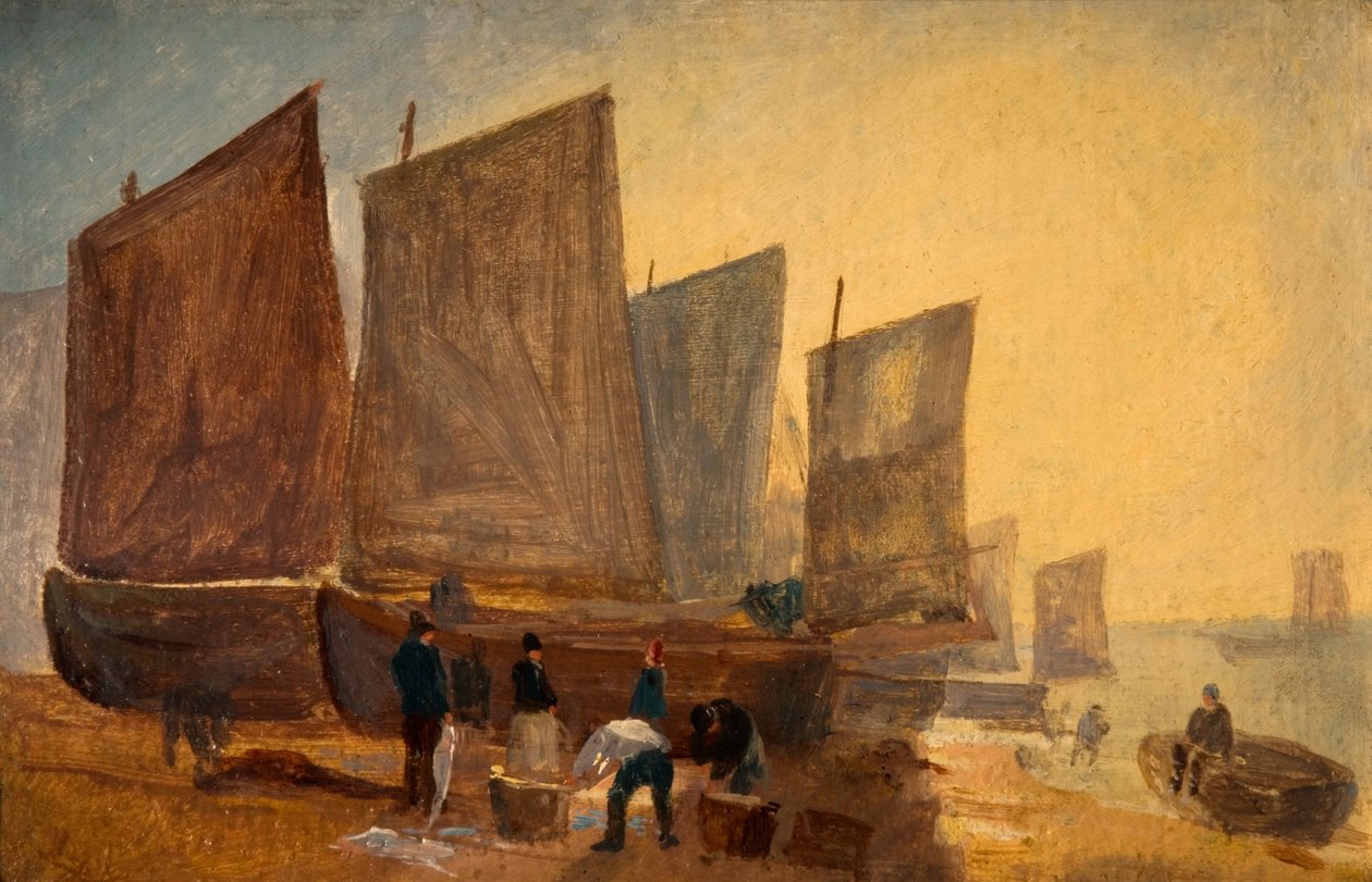 Fiskerbåde, Hastings, 1813. af David Cox the elder