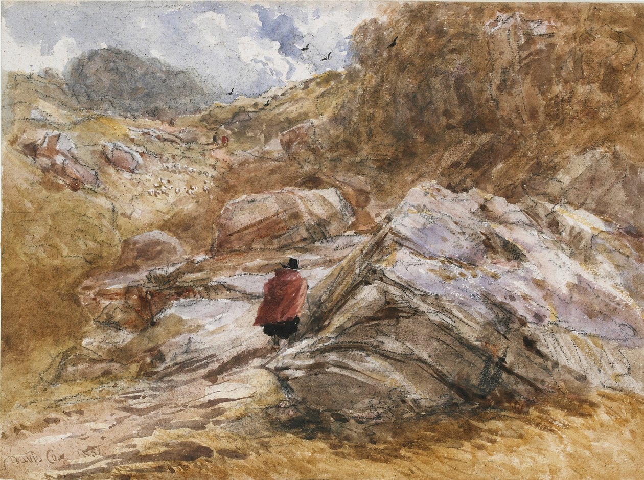 Bjergpas ved Bettws-y-Coed, 1851 af David Cox the elder