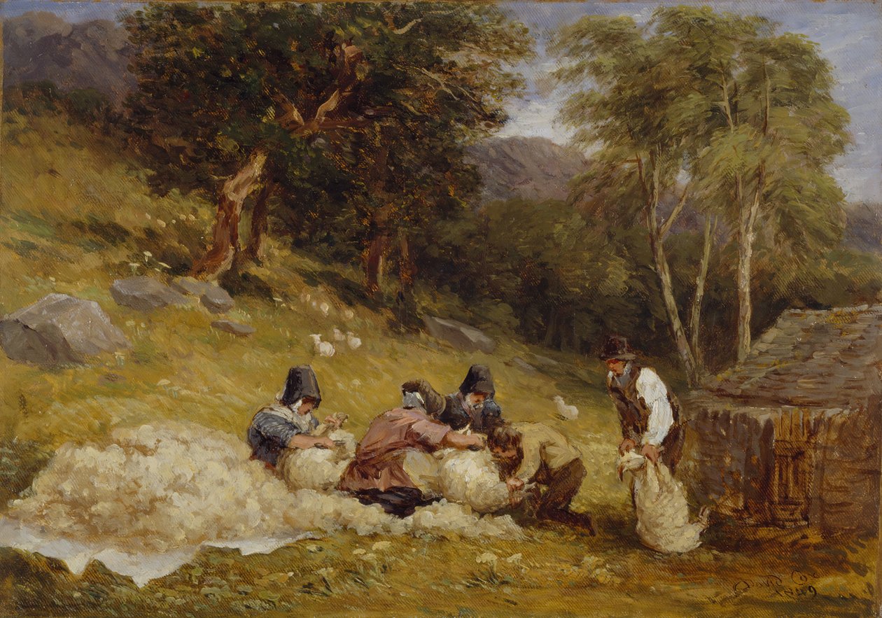 Fåreklipning, 1849. af David Cox the elder