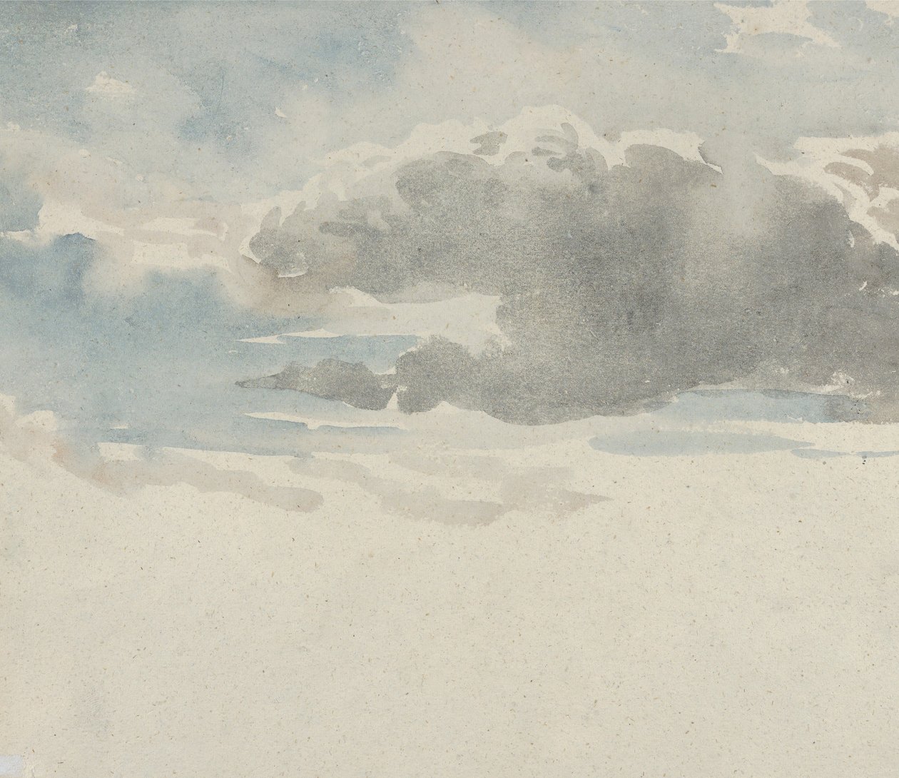 Study of Clouds recto, Study of an Elder Bush by a Fence verso, 1820-45. af David Cox the elder