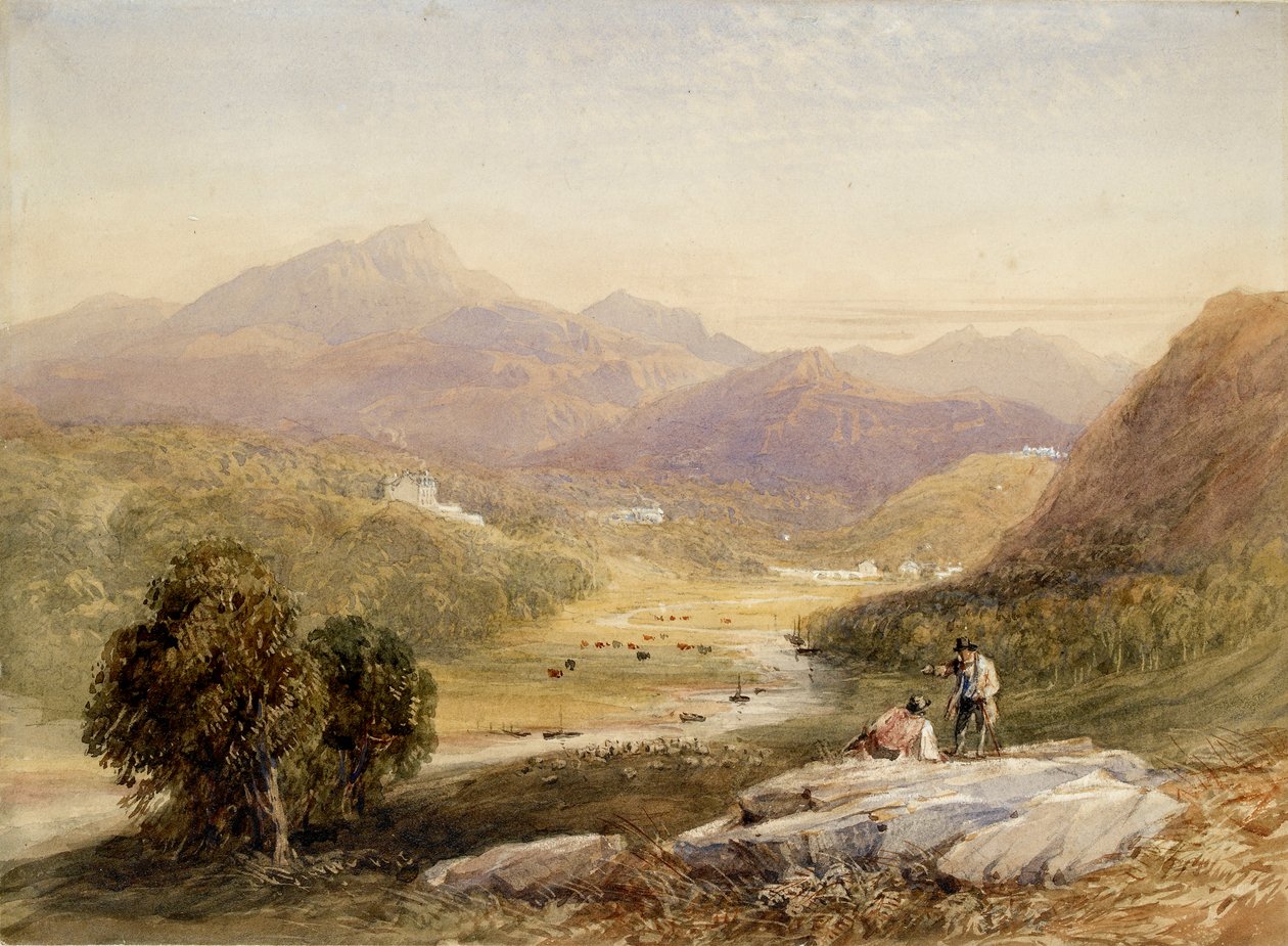 The Vale of Ffestiniog, Merionethshire, 1800-tallet af David Cox the elder