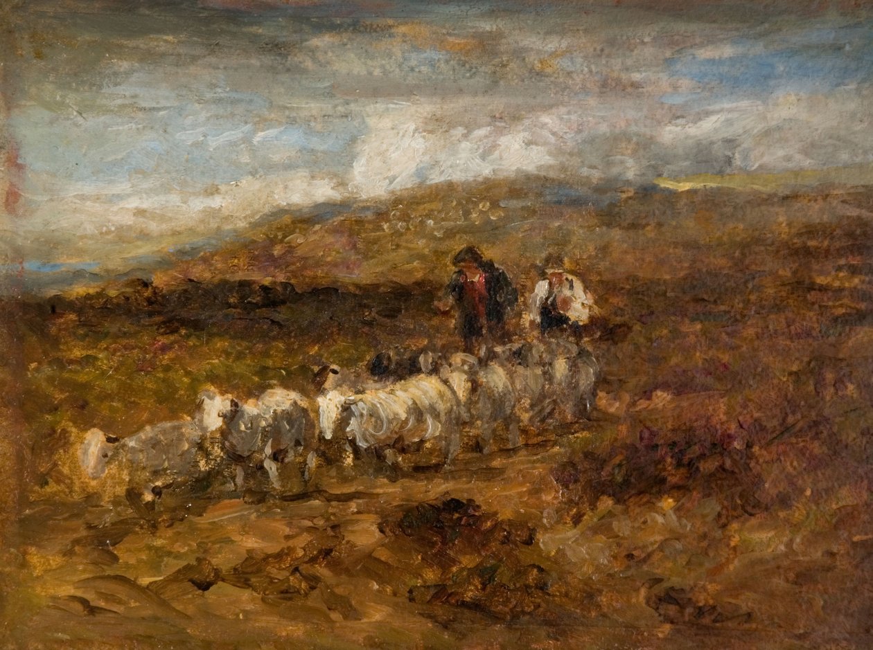 Welsh Shepherds, 1841. af David Cox the elder