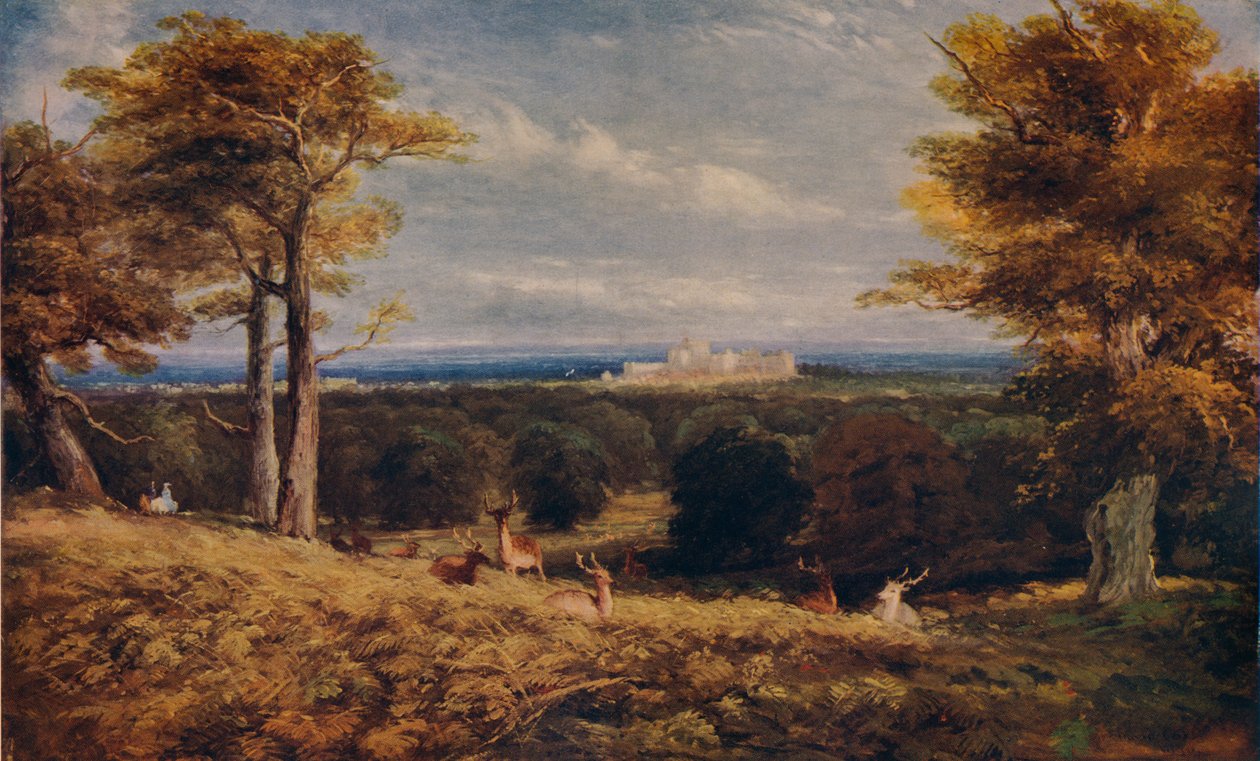Windsor Castle fra Great Park, 1846 af David Cox the elder