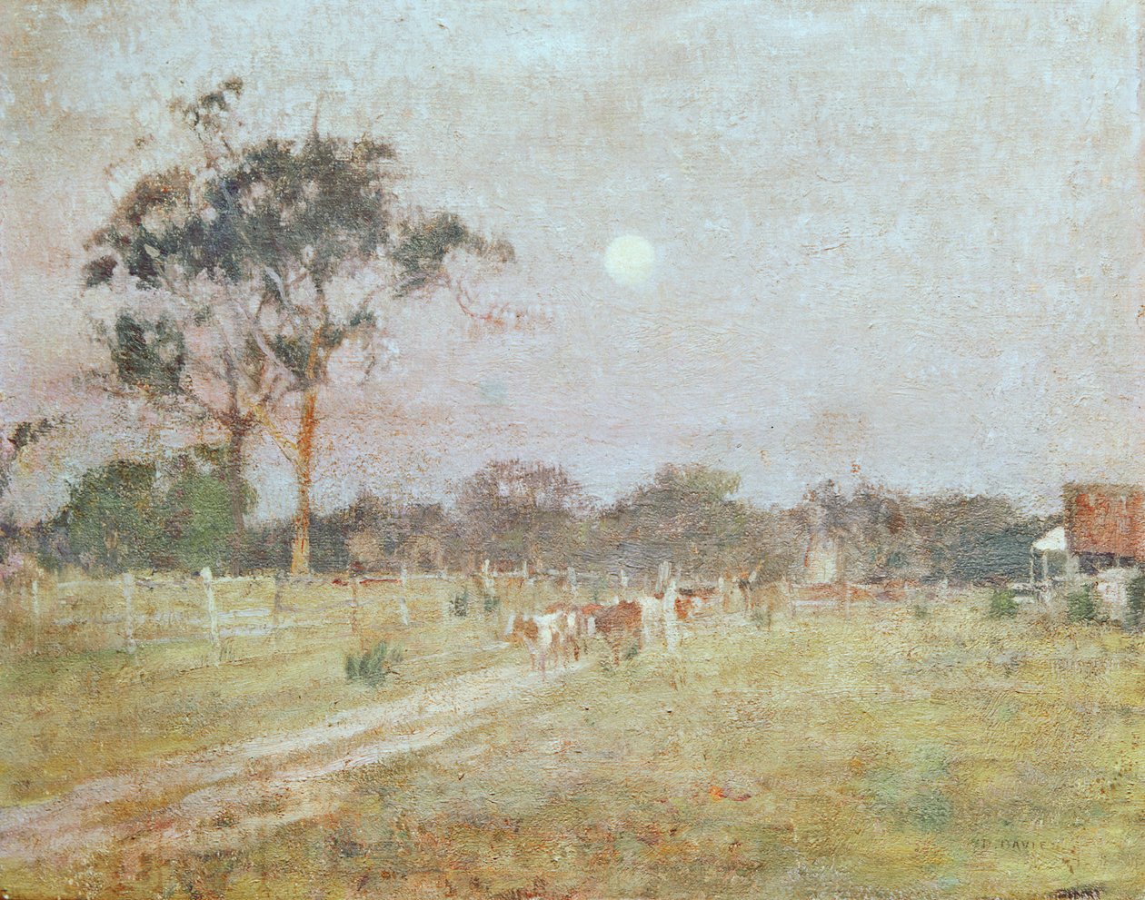 Aften (olie på lærred) af David Davies