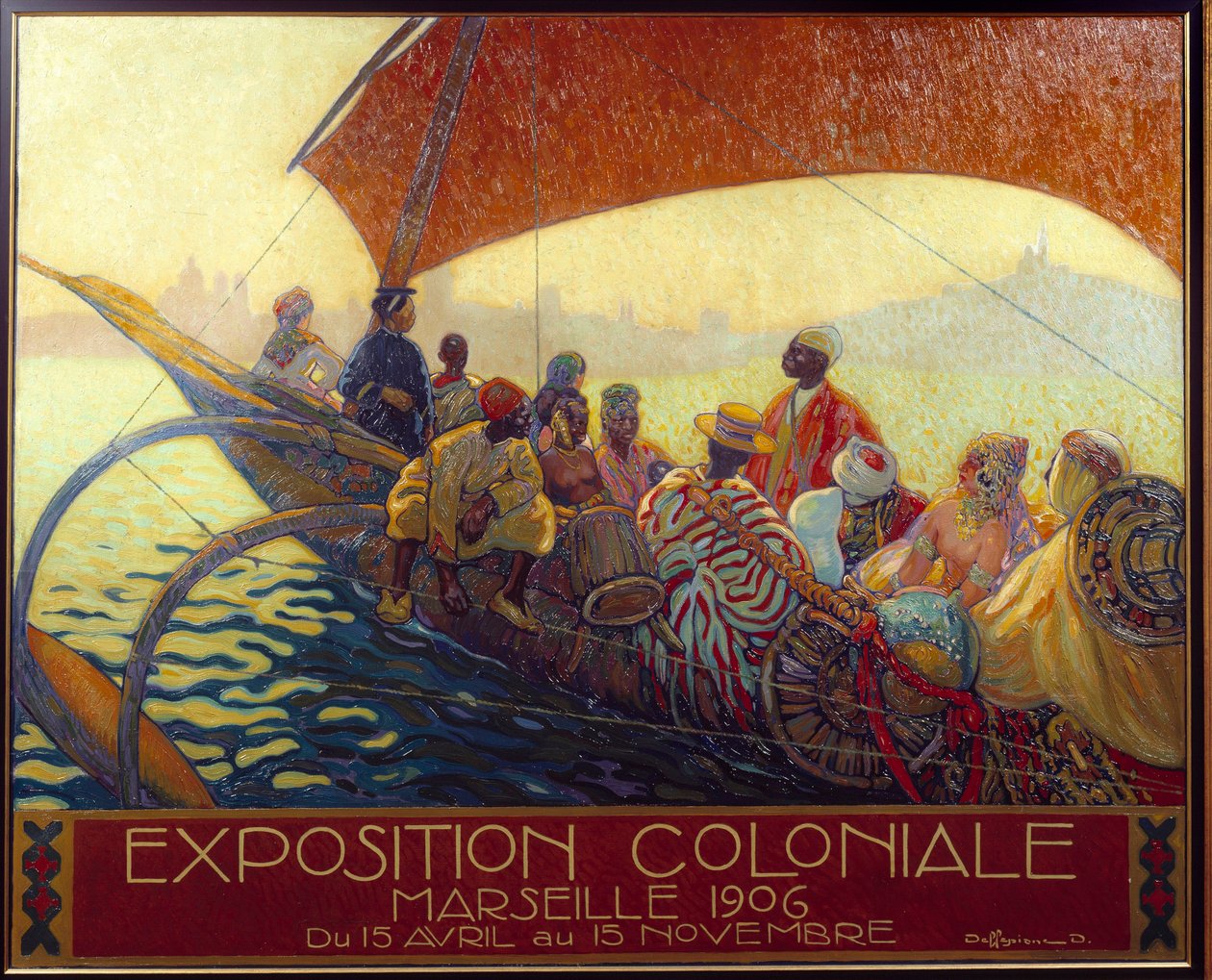 Kolonialisme: plakat til den koloniale nationale udstilling i Marseille. Plakat af David Dellepiane (1866-1932). 1906 Marseille, Musee de la Marine - Kolonialisme: plakat for The National Colonial Exhibition in Marseille af David Dellepiane (1866-1932). 19 af David Dellepiane