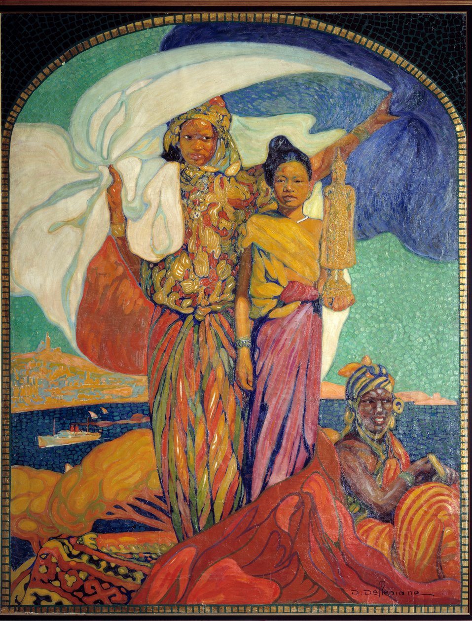 Kolonialisme: plakat til den koloniale nationale udstilling i Marseille. Plakat af David Dellepiane (1866-1932). 1922 Marseille, Marinemuseet af David Dellepiane